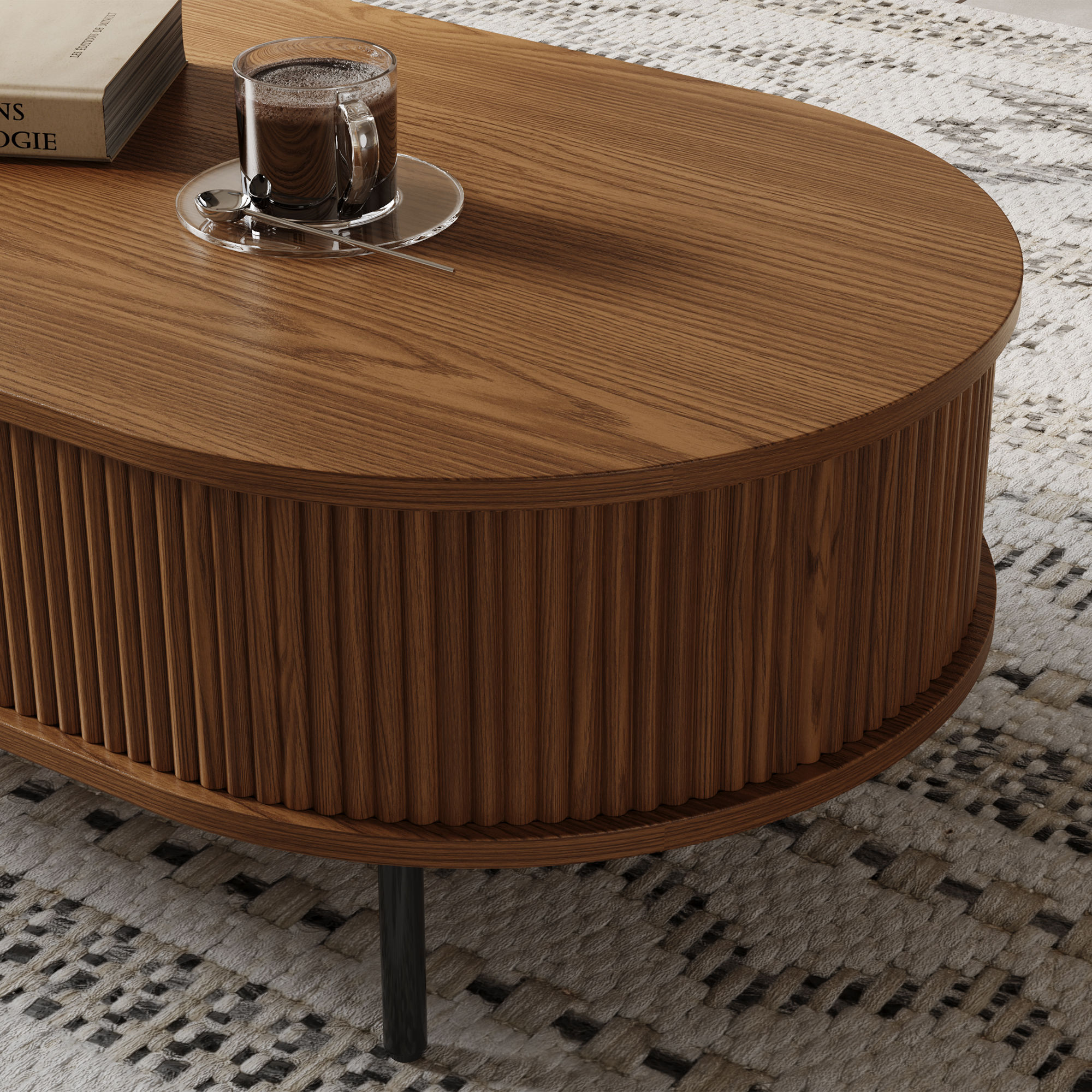 Mid Century Modern Walnut Color Plywood Coffee Tables