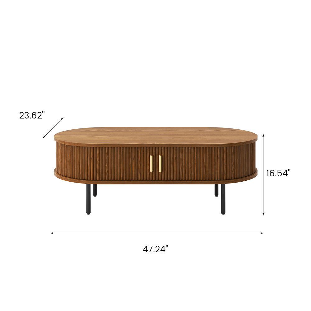 with Storage Walnut Color Plywood Coffee Tables