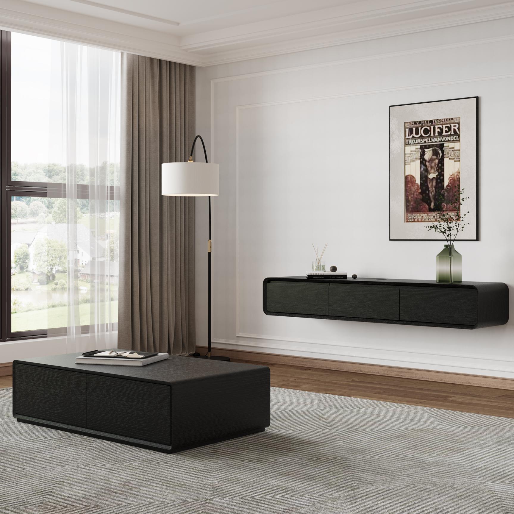 Wood Black MDF Coffee Tables