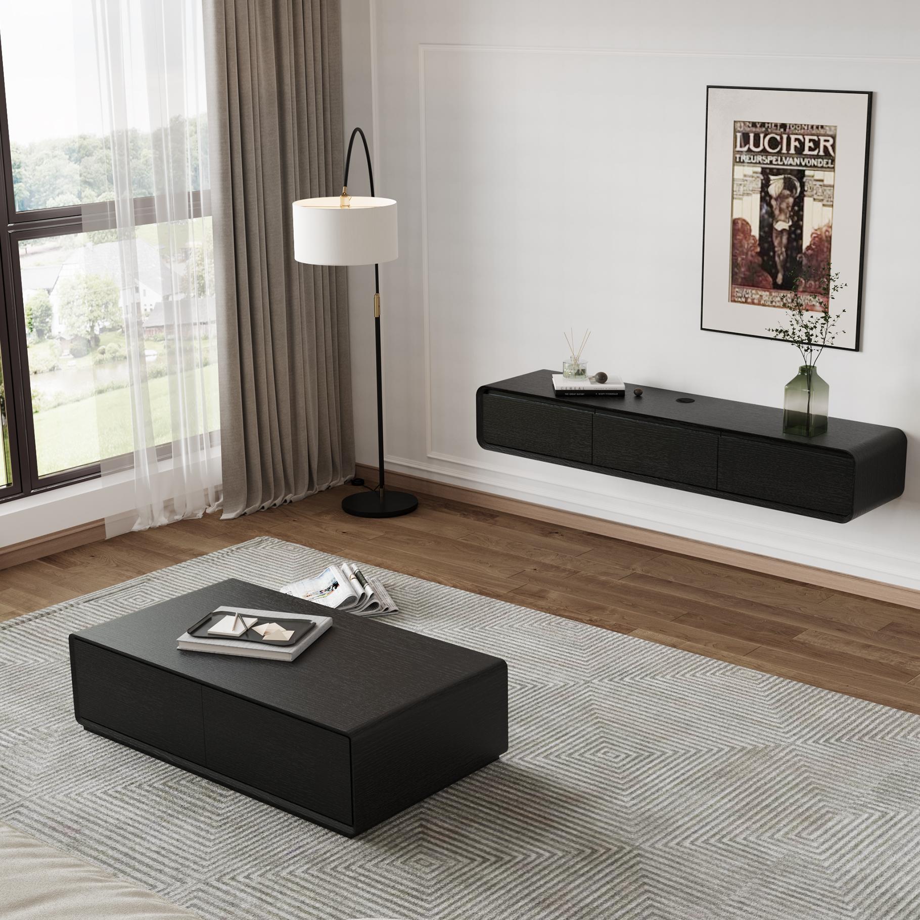 Modern Black MDF Coffee Tables