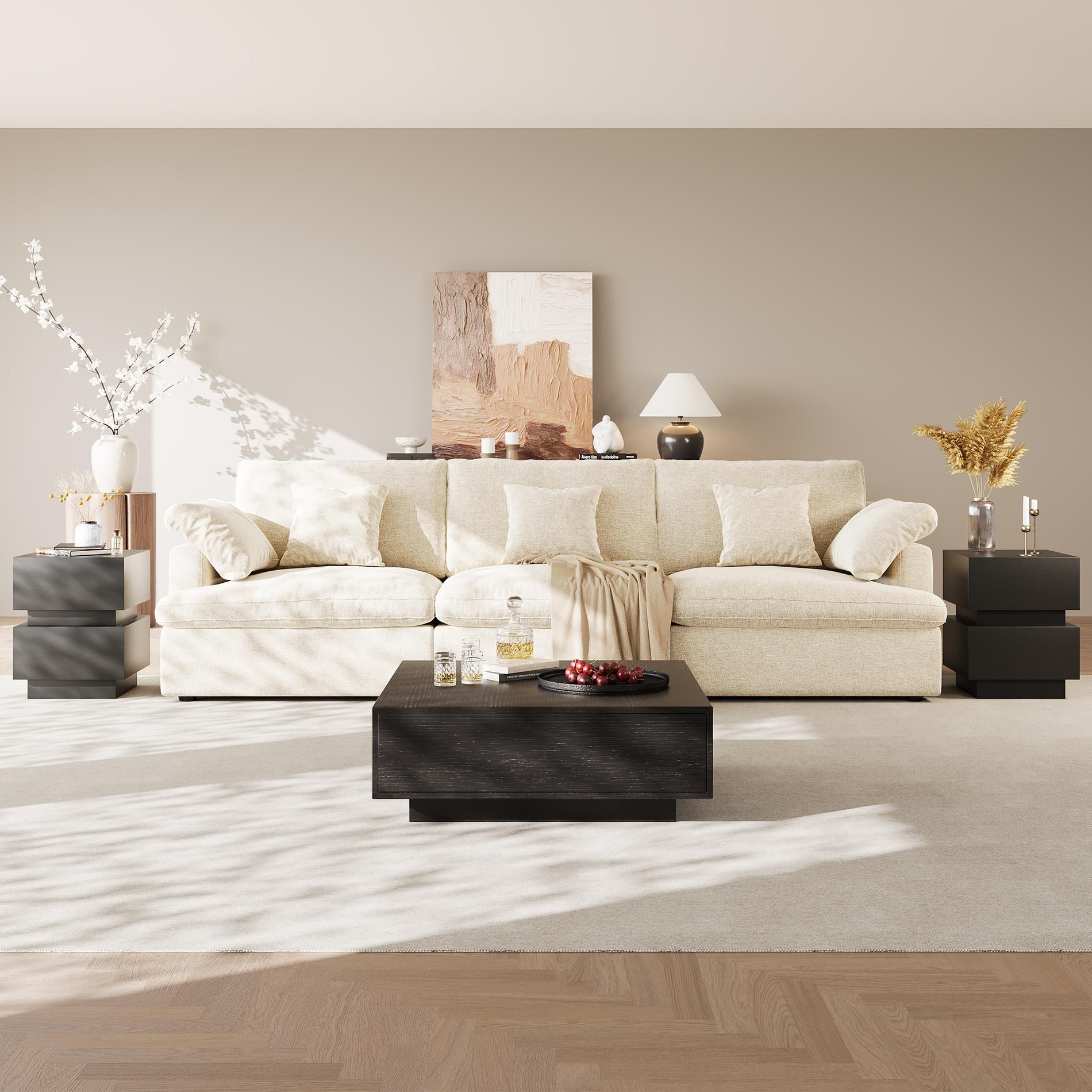Square Black MDF Coffee Tables