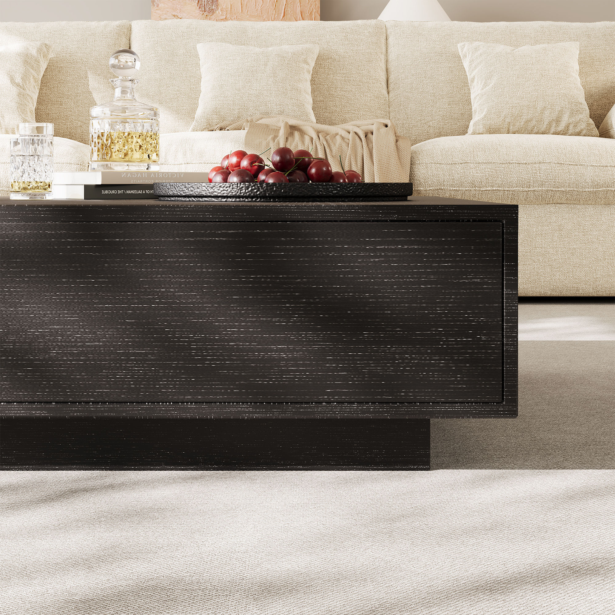 Mid Century Modern Black MDF Coffee Tables