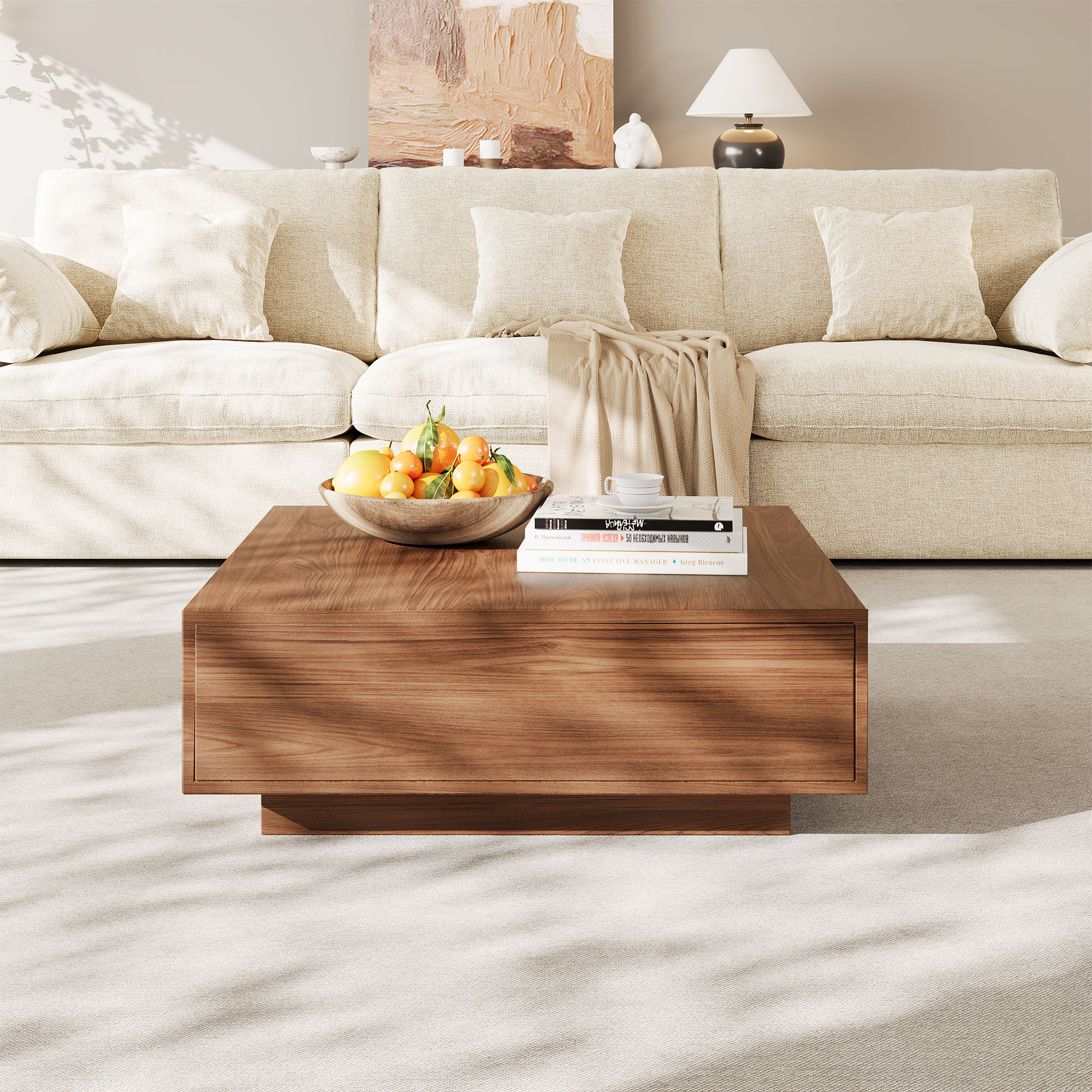 Walnut Brown MDF Coffee Tables