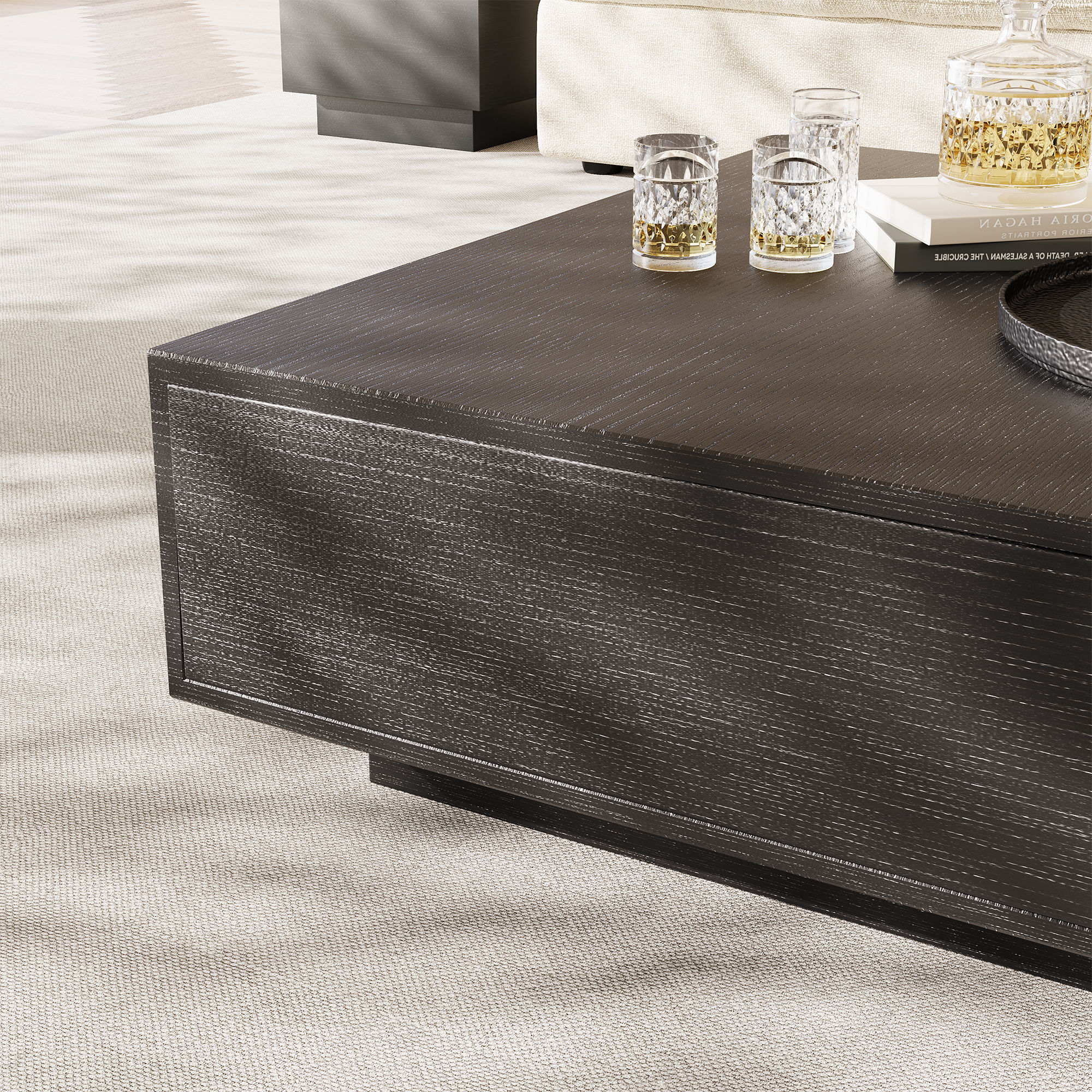 Square Black MDF Coffee Tables