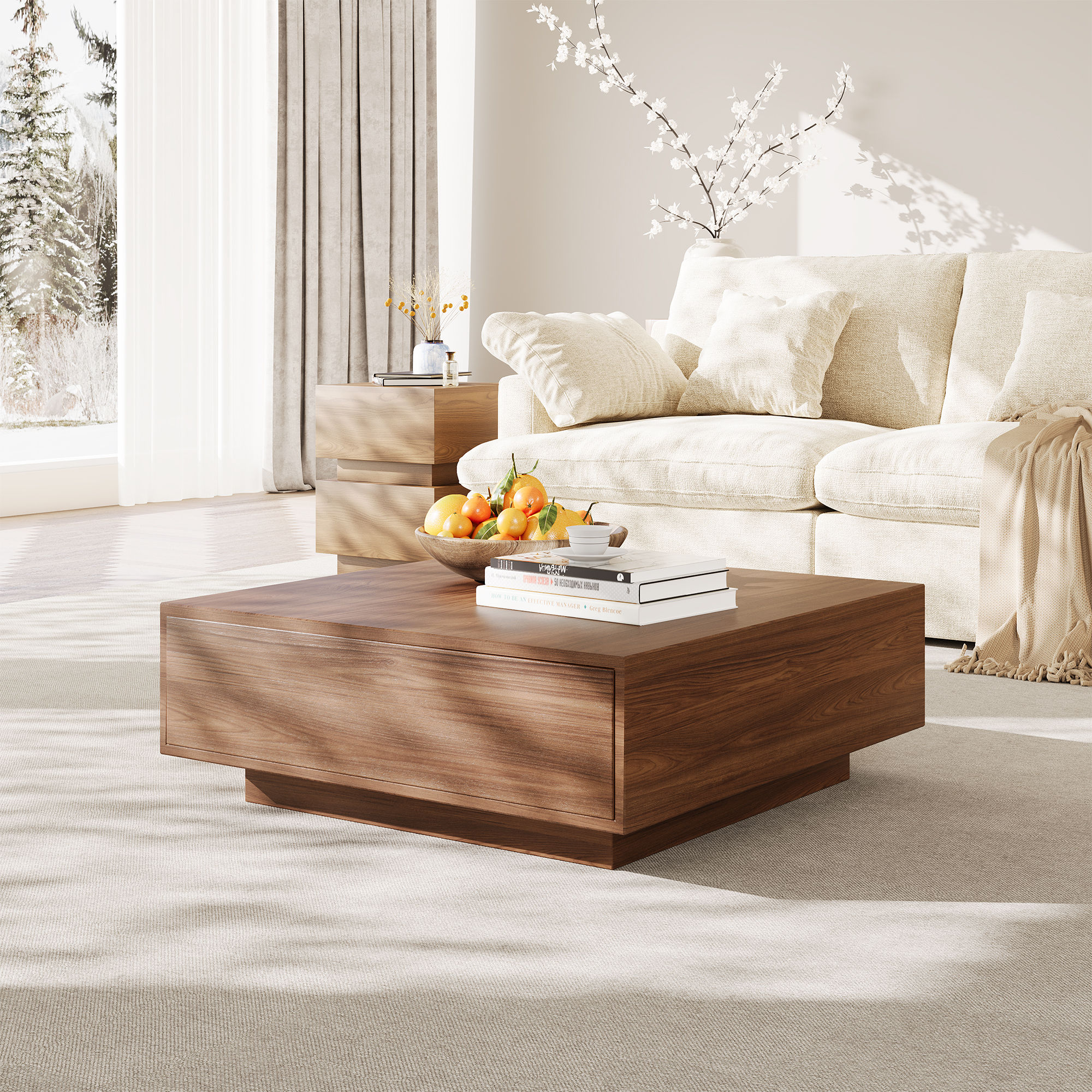 Wood Brown MDF Coffee Tables