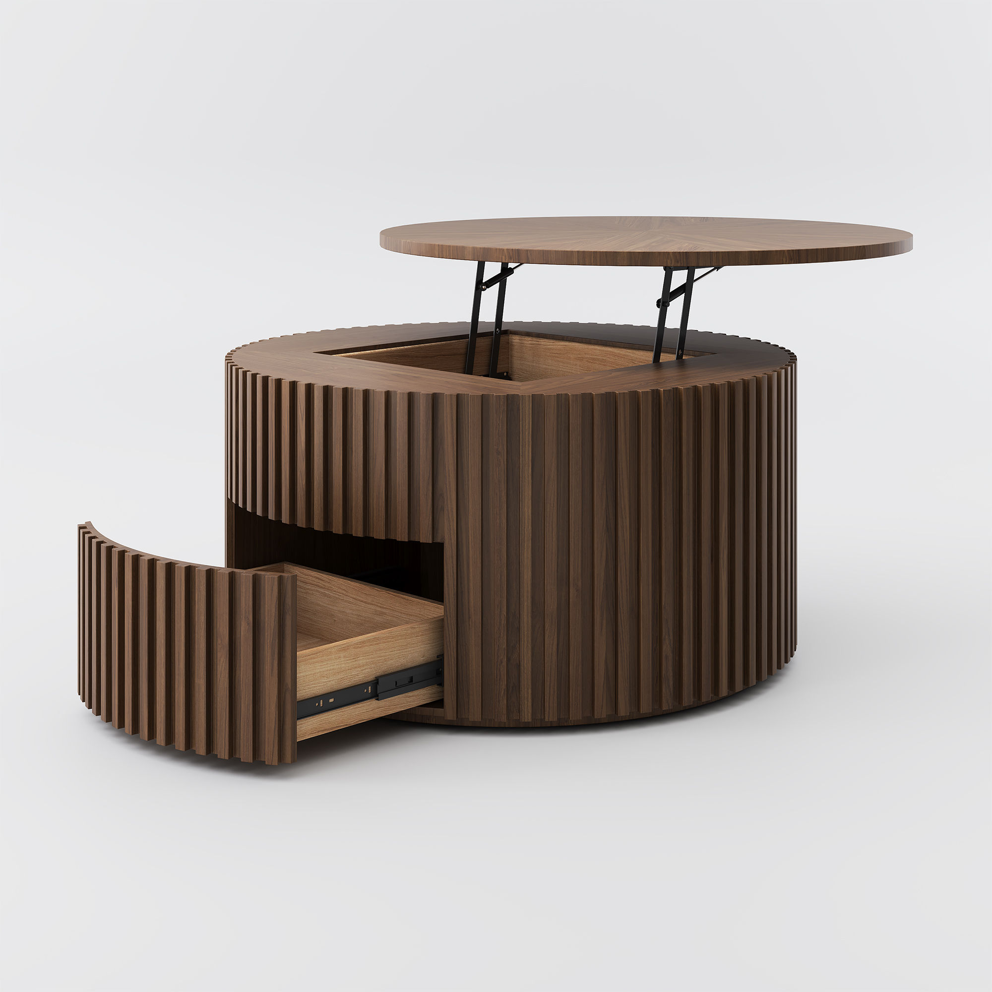 Fully Assemble Walnut Color Plywood Coffee Tables