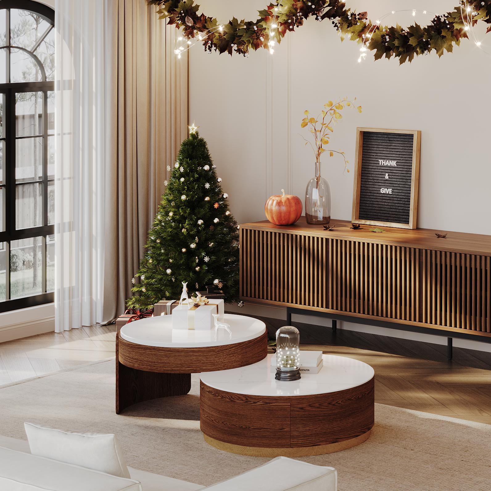 Wood Brown MDF Coffee Tables