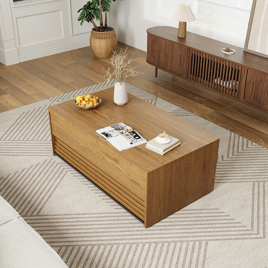 Mid Century Modern Walnut Color MDF Coffee Tables