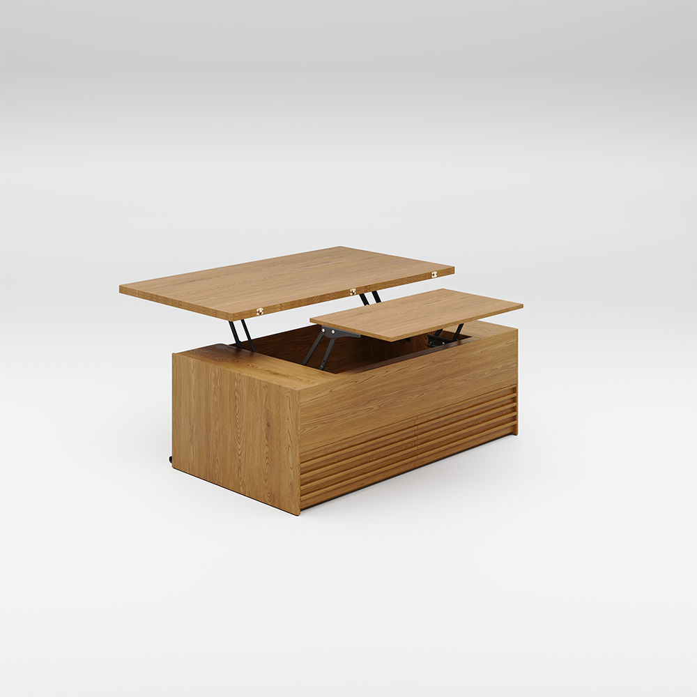 with Storage Walnut Color MDF Coffee Tables