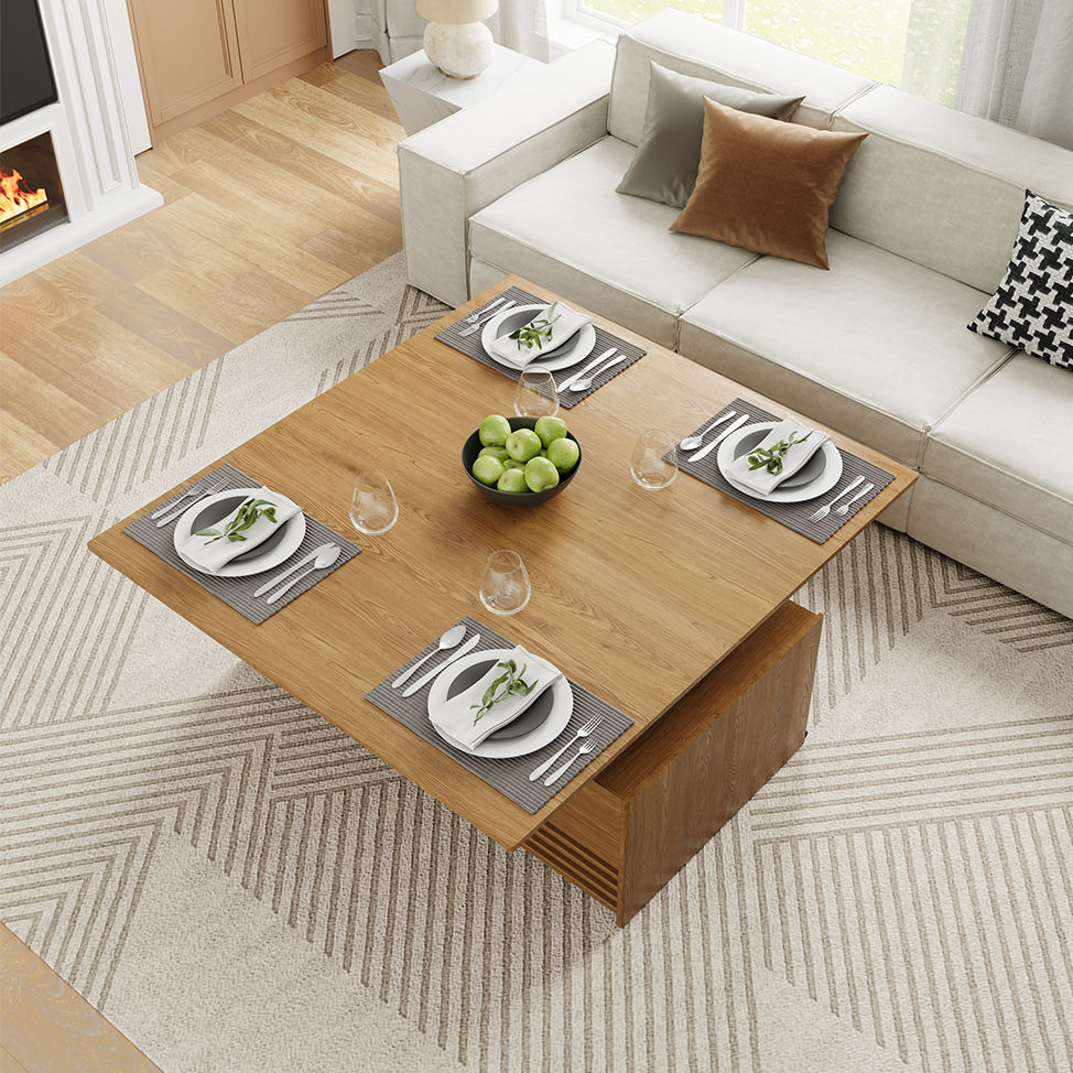Fully Assemble Walnut Color MDF Coffee Tables