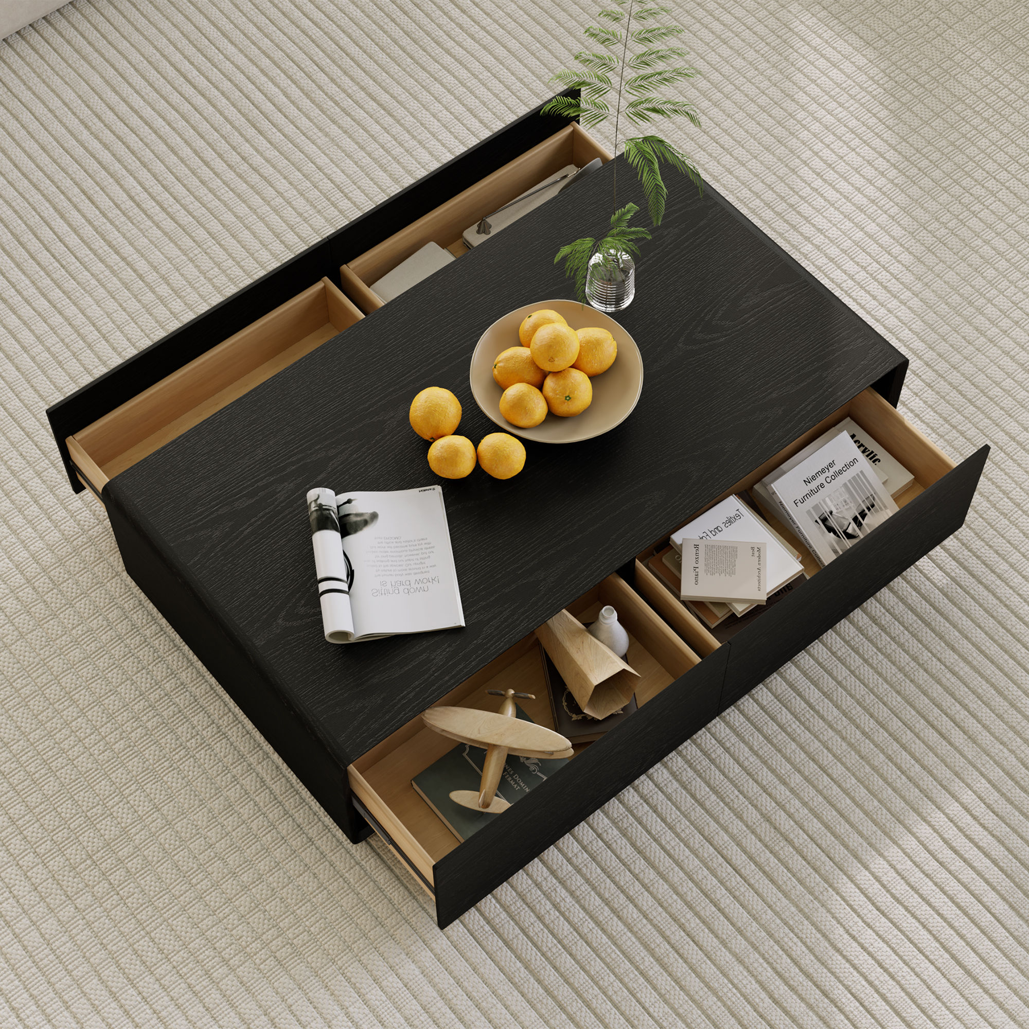 Square Black MDF Coffee Tables