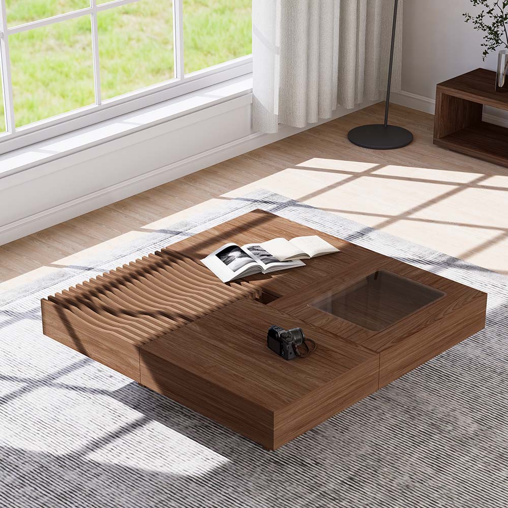 with Storage Walnut MDF Coffee Tables