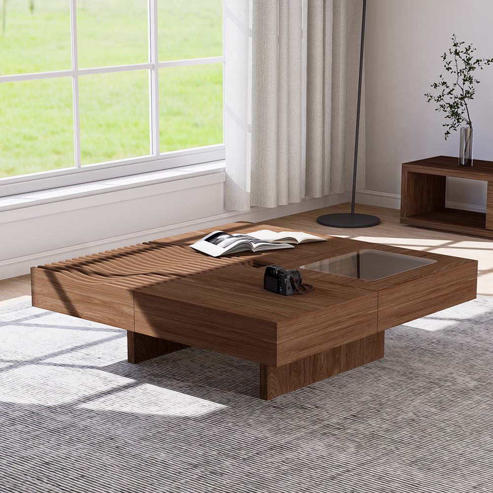 with Storage Walnut MDF Coffee Tables