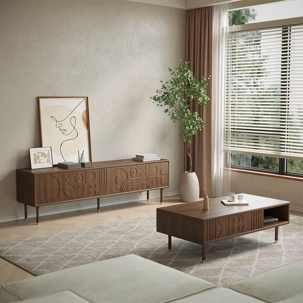 Rectangular Walnut MDF Coffee Tables