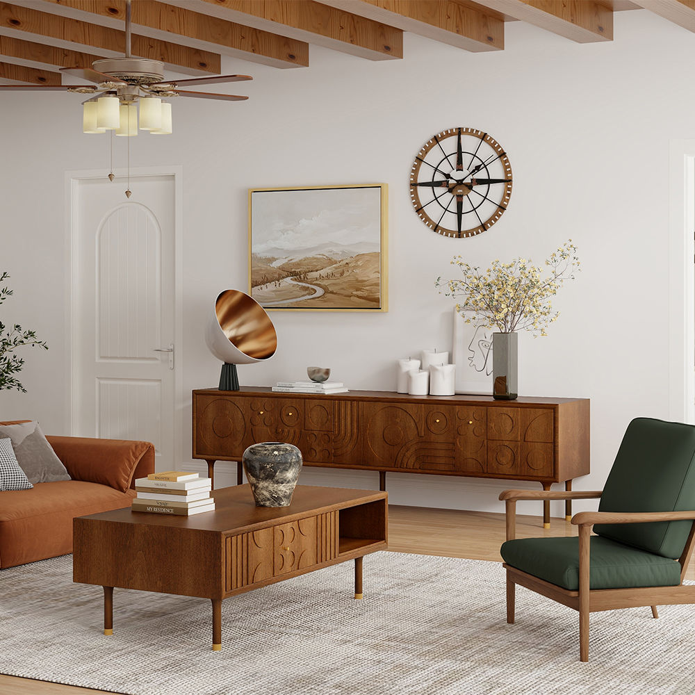Mid Century Modern Walnut MDF Coffee Tables