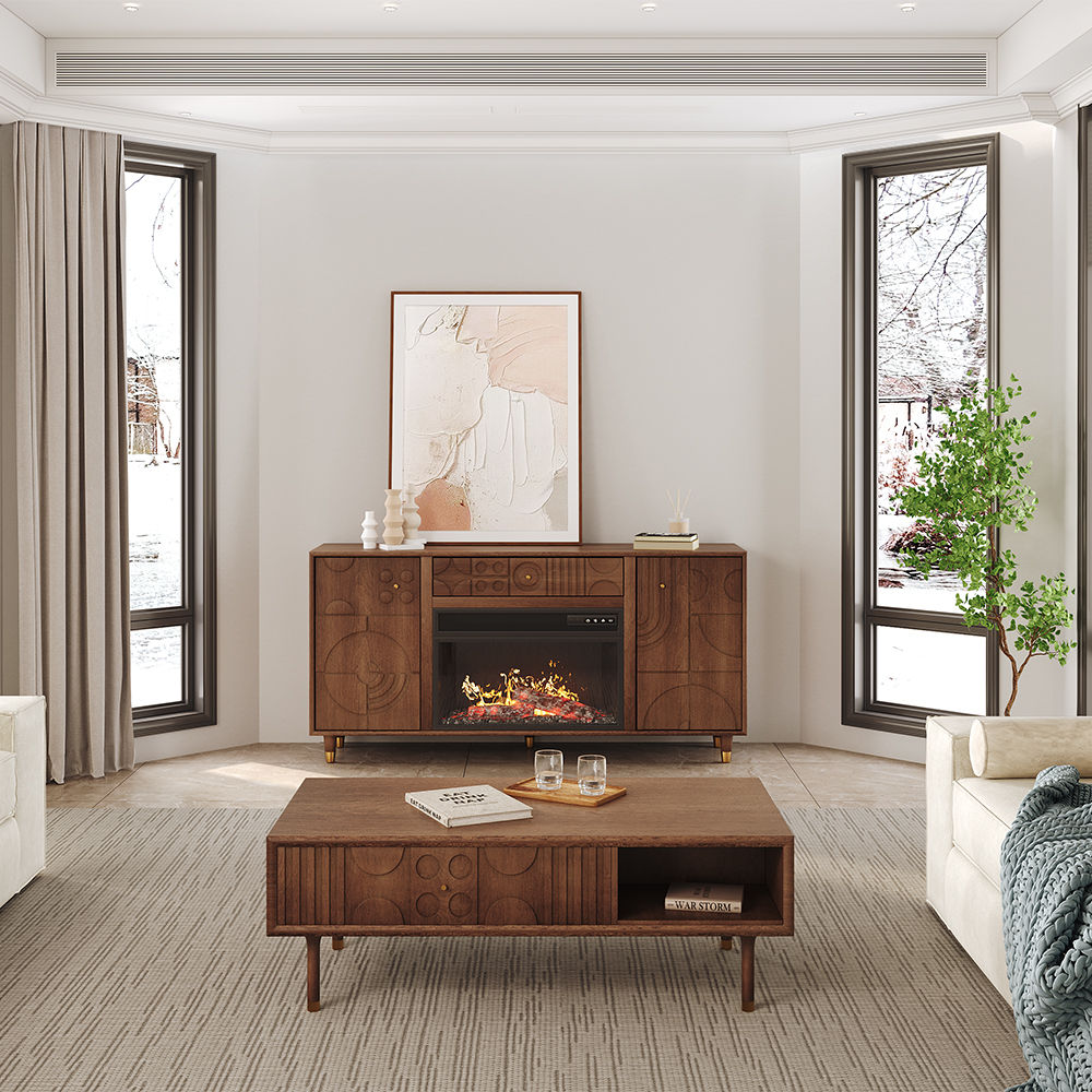 with Drawers Walnut MDF Coffee Tables