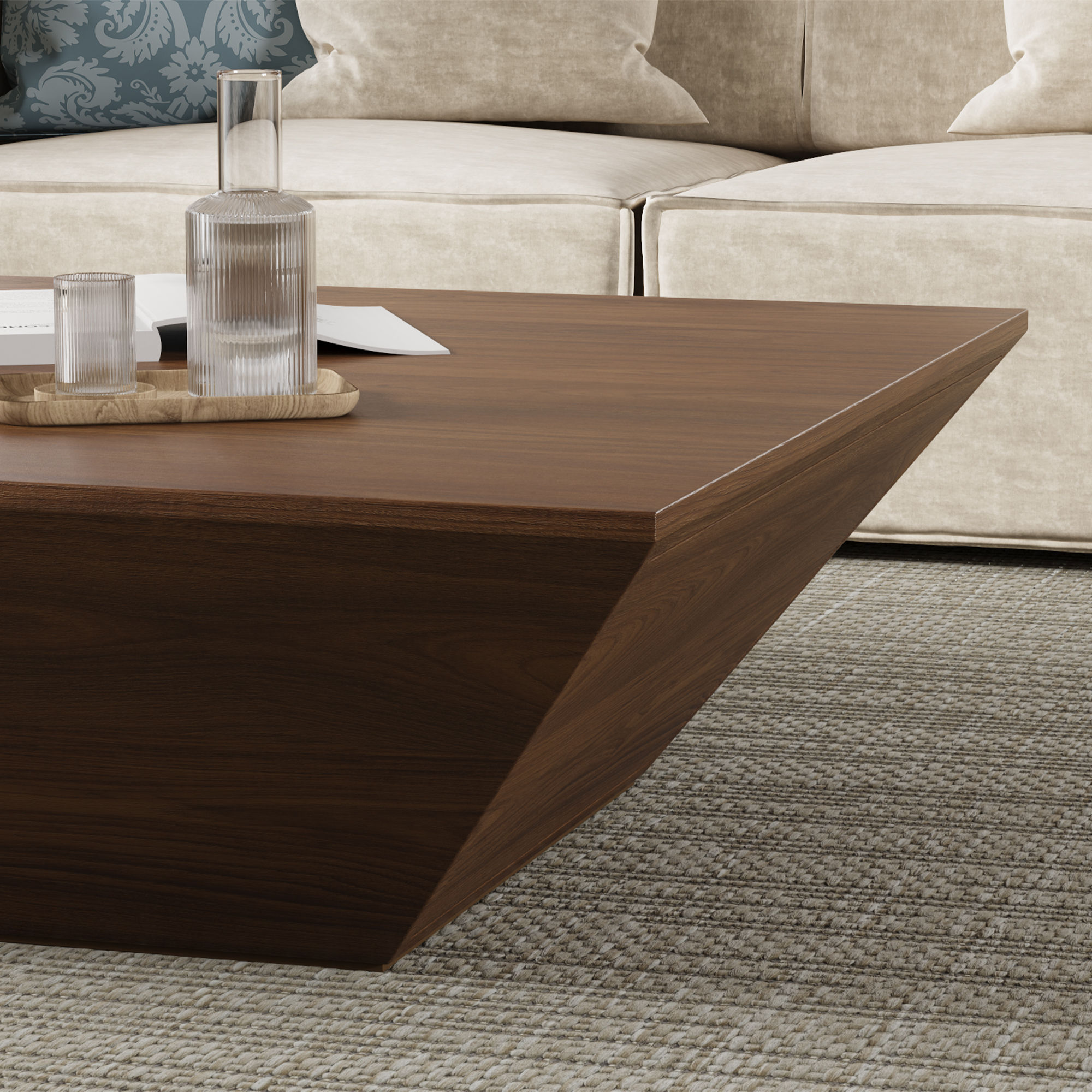 Mid Century Modern Brown MDF Coffee Tables