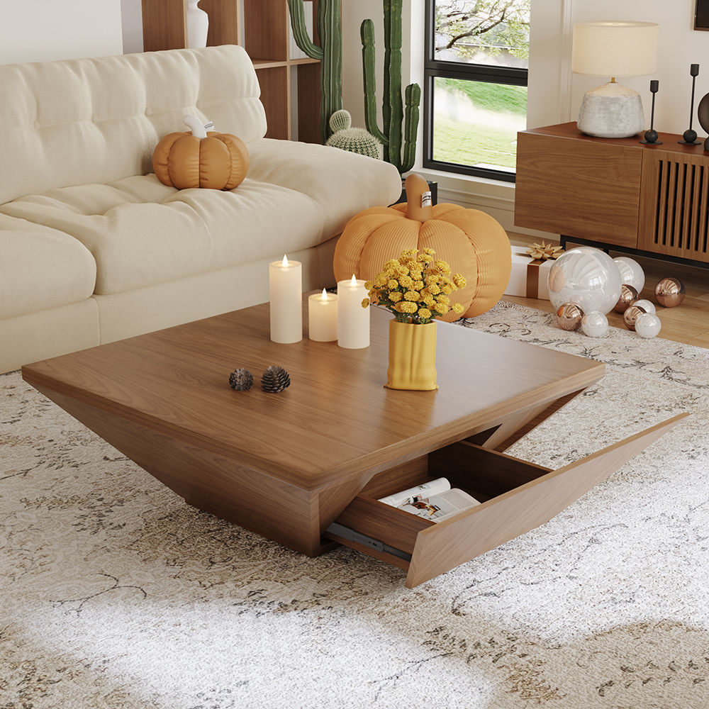 with Drawers Brown MDF Coffee Tables