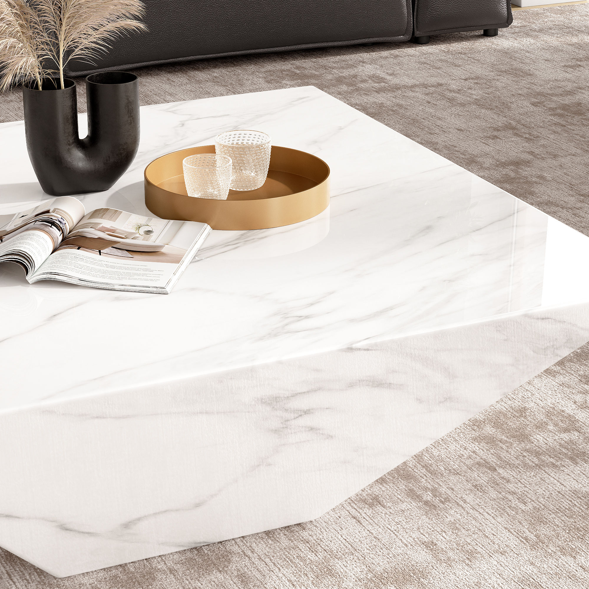 Sintered Stone White Sintered Stone Coffee Tables
