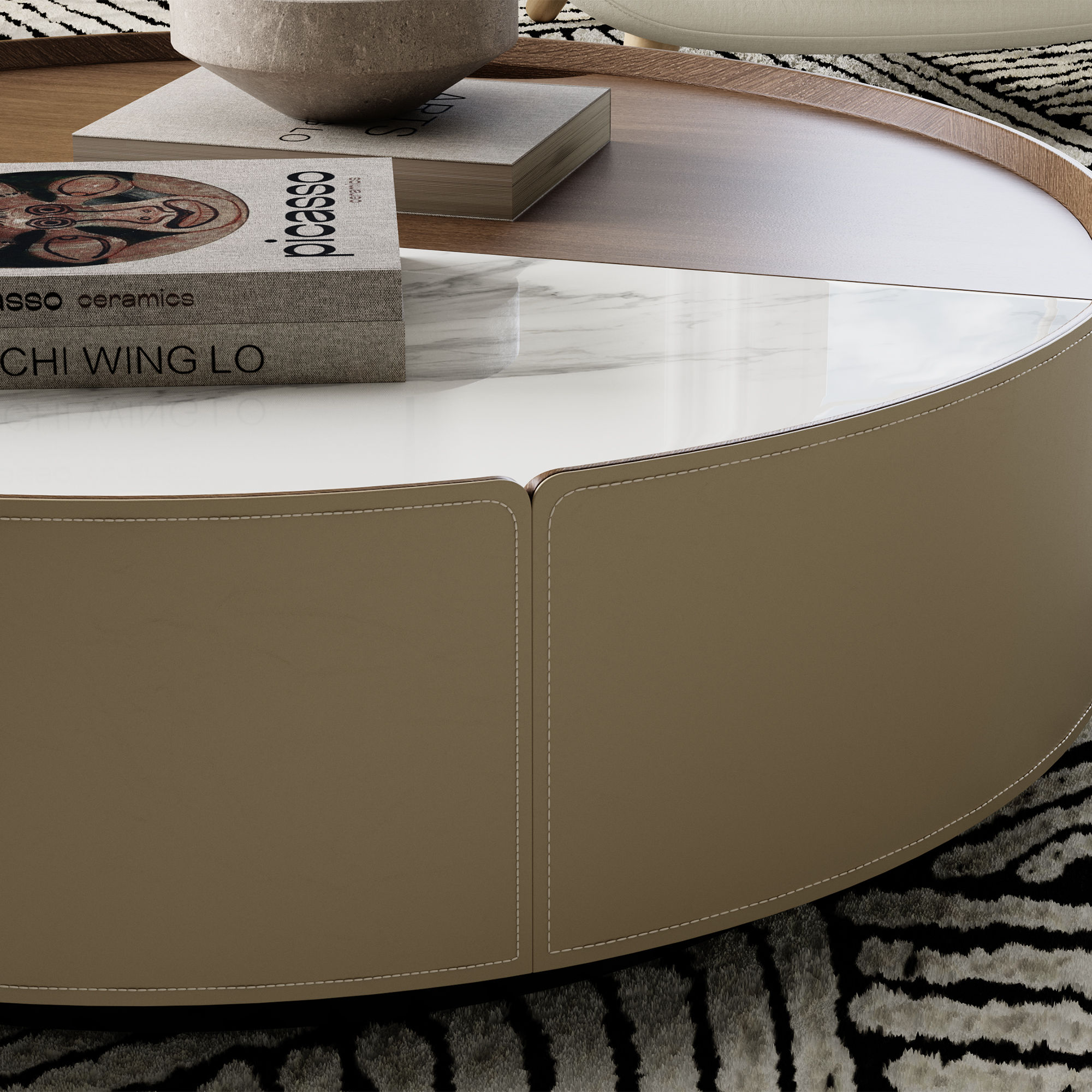 with Storage Walnut & White MDF Coffee Tables