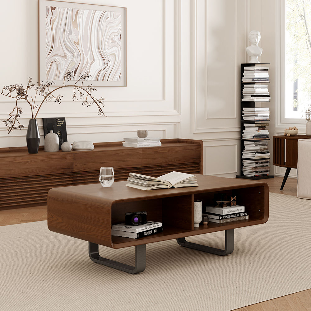 Wood Walnut Color MDF Coffee Tables
