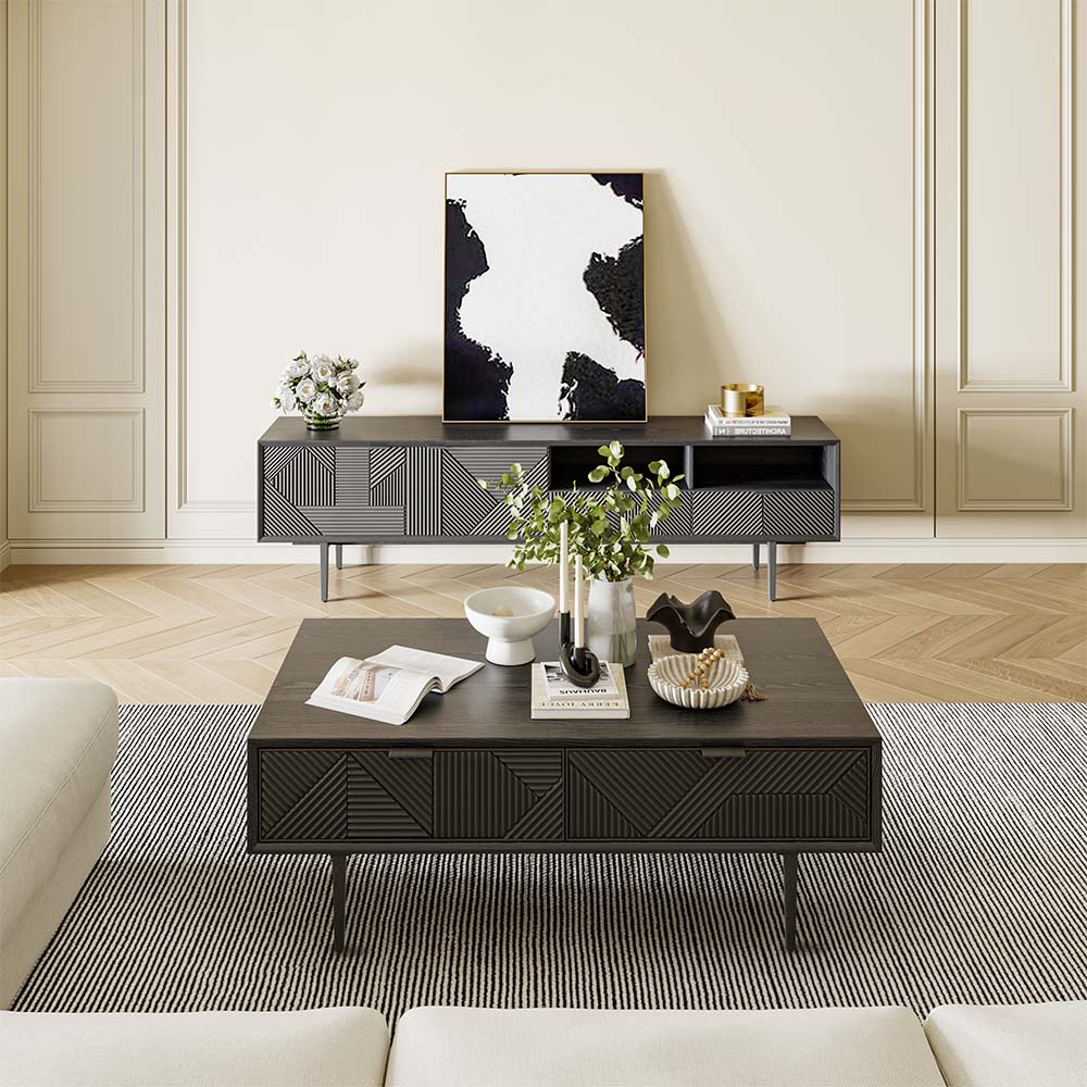 Rectangular Black MDF Coffee Tables
