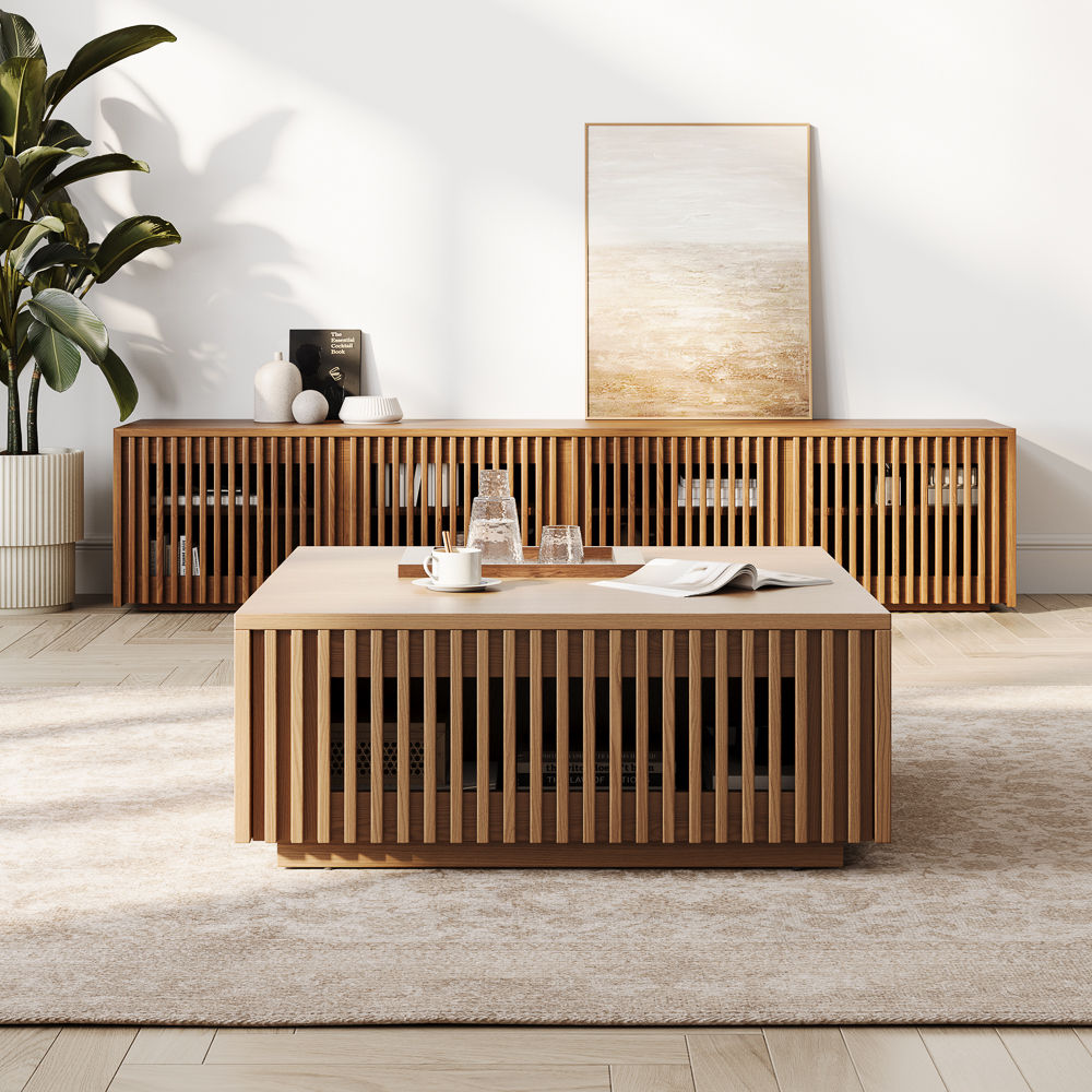 Walnut Color MDF Coffee Tables