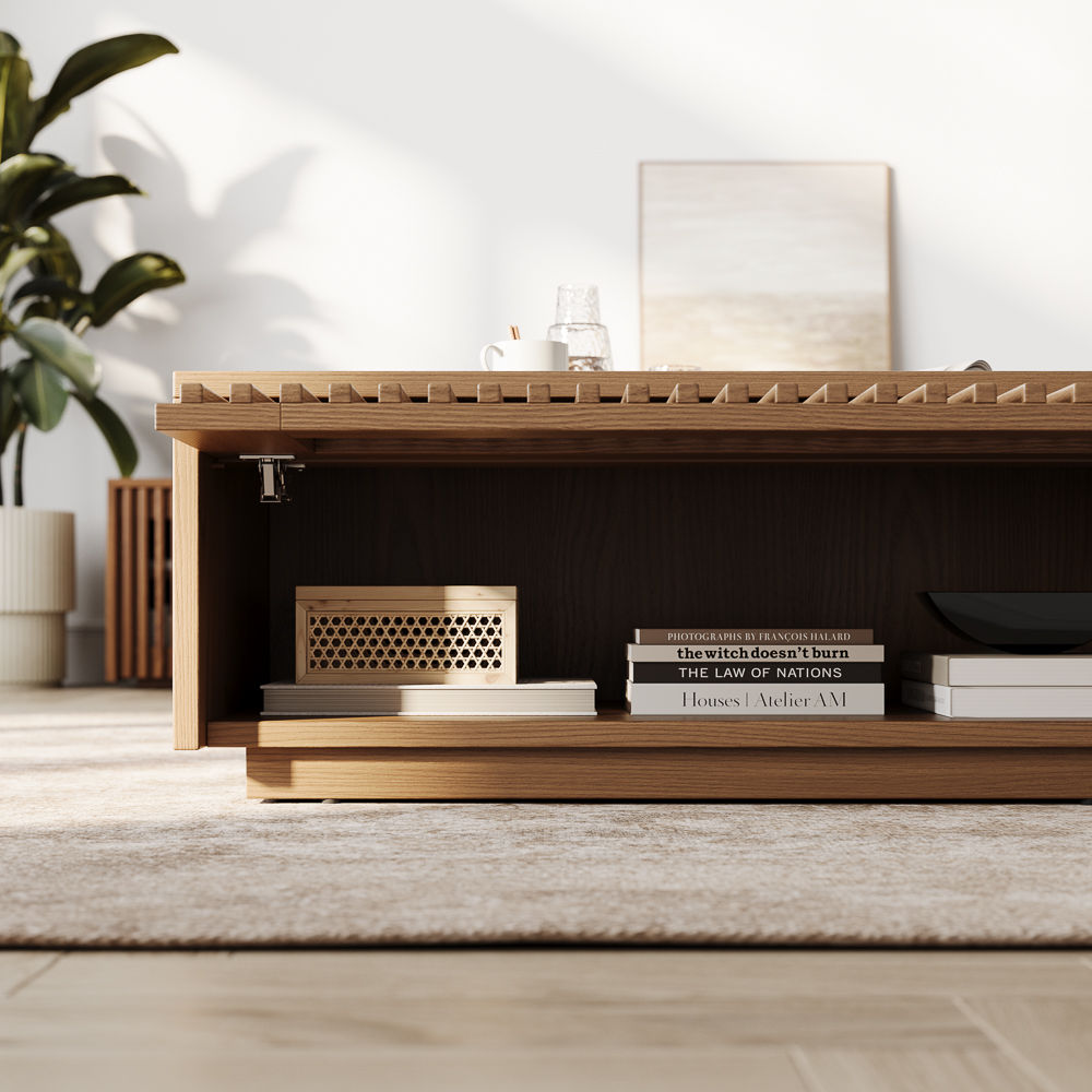 Walnut Color MDF Coffee Tables