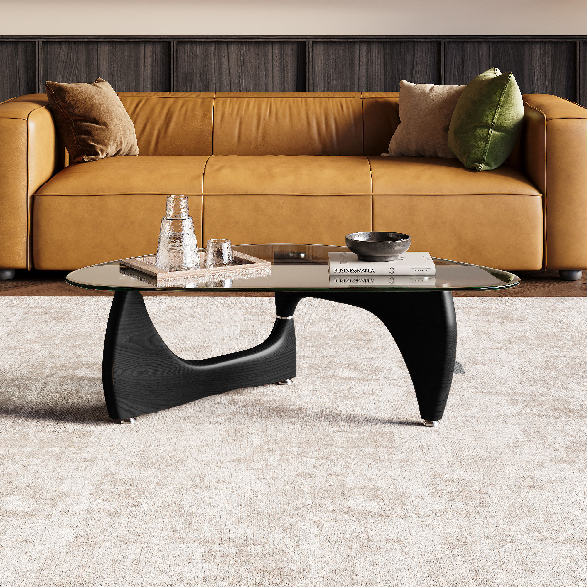 Black Ashwood & Tempered Glass Coffee Tables