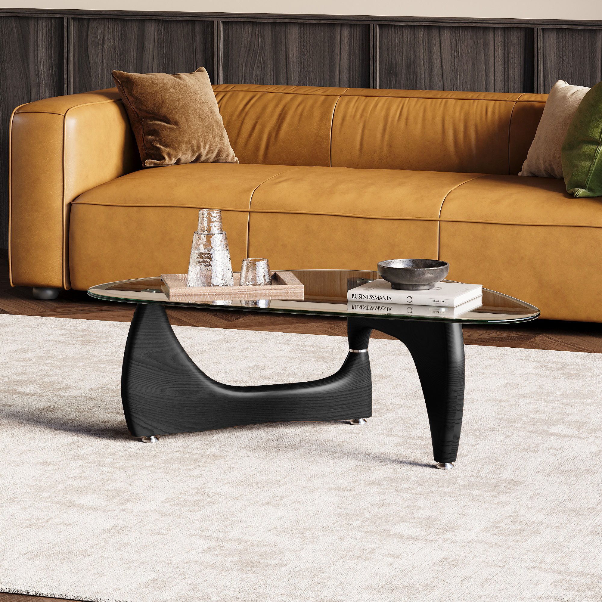 Black Ashwood & Tempered Glass Coffee Tables