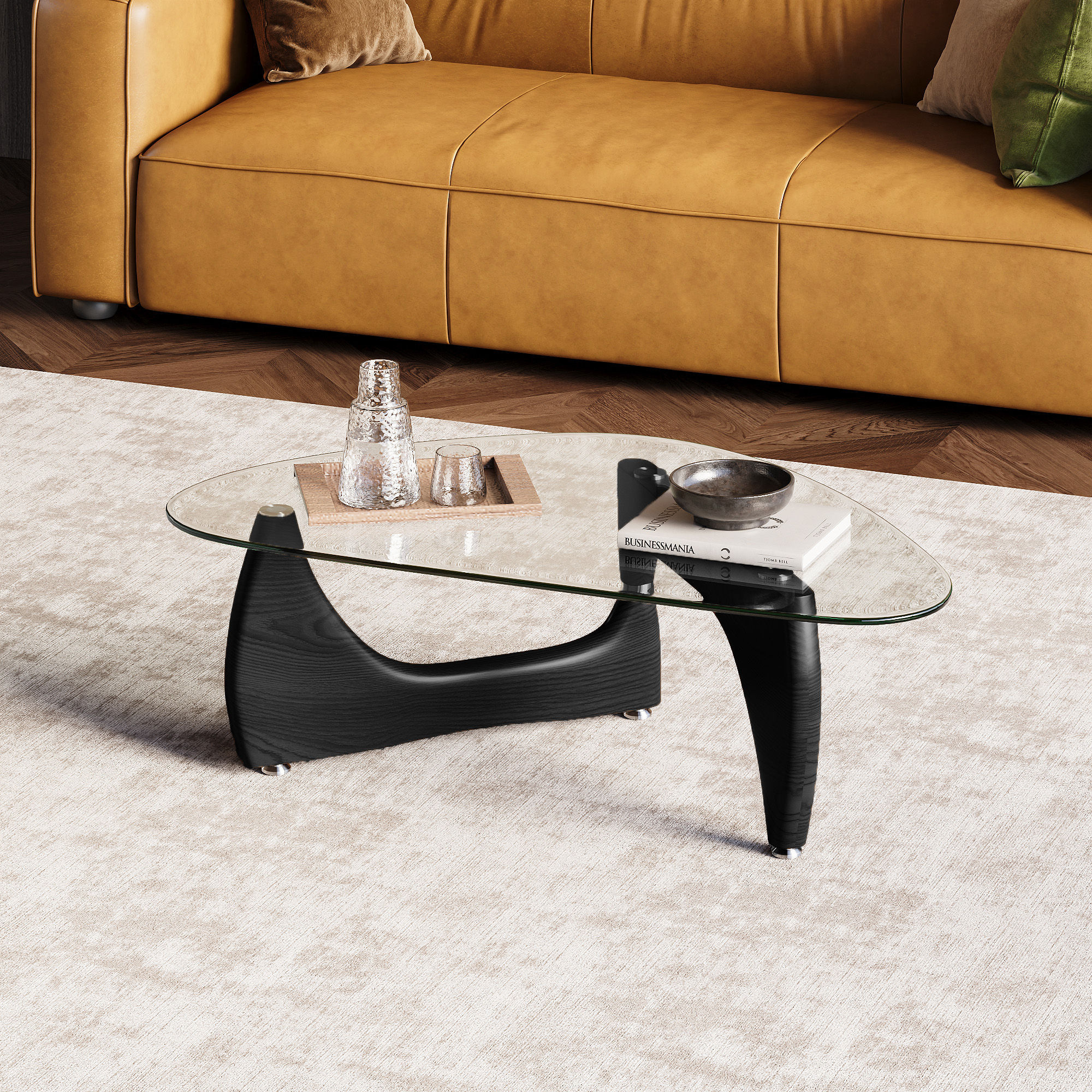 Black Ashwood & Tempered Glass Coffee Tables