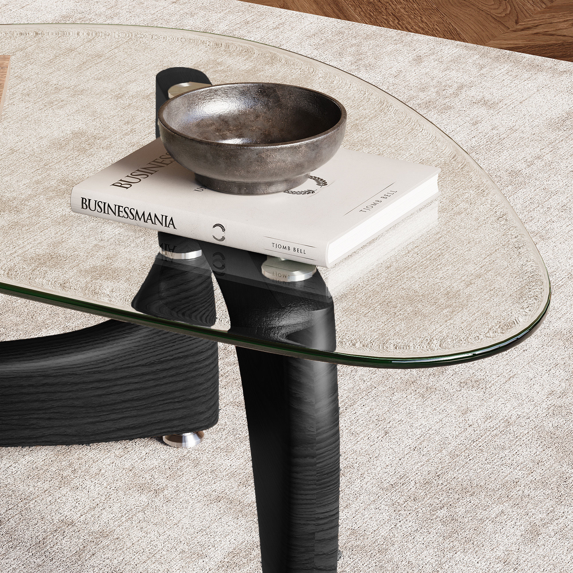 Black Ashwood & Tempered Glass Coffee Tables