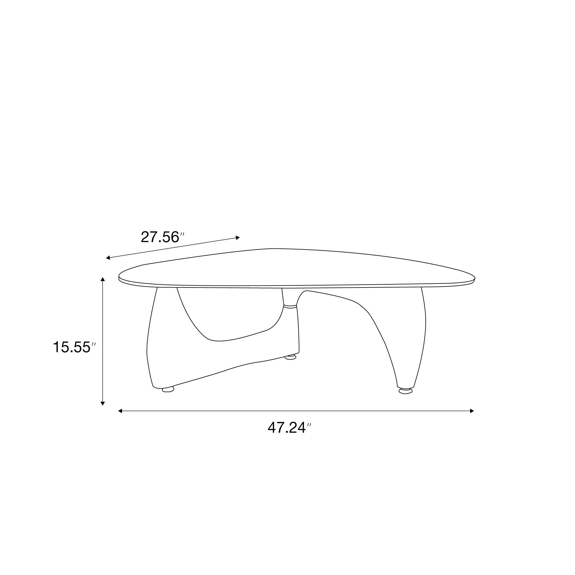 Glass Walnut Color Ashwood & Tempered Glass Coffee Tables