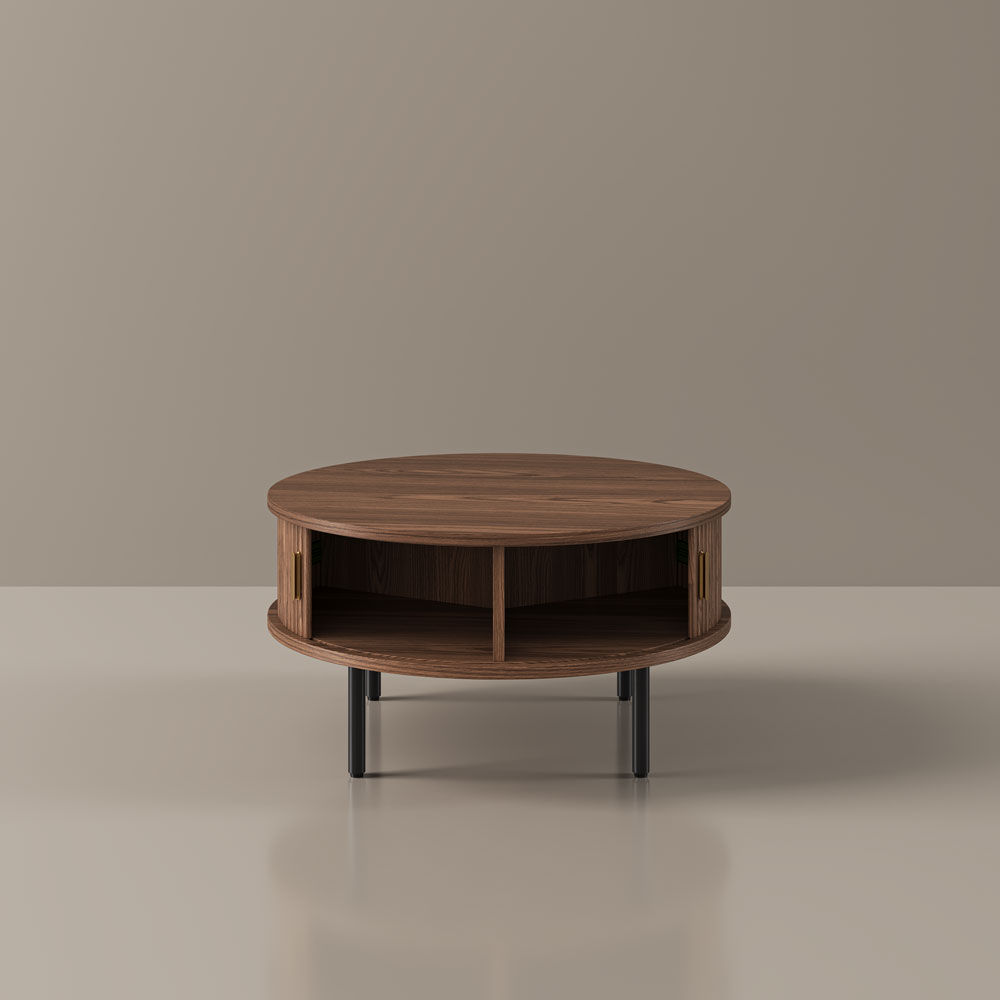 Partly Assemble Walnut Color Plywood Coffee Tables