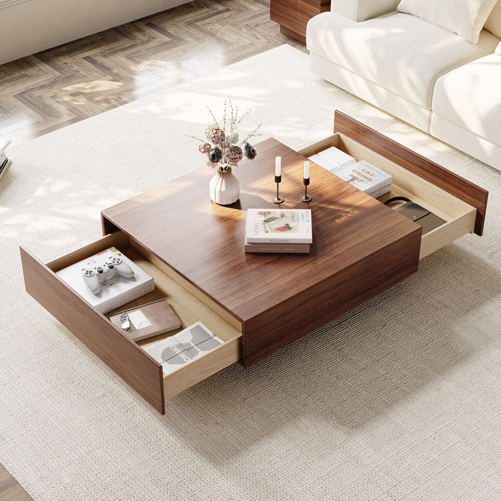 Brown Brown MDF Coffee Tables