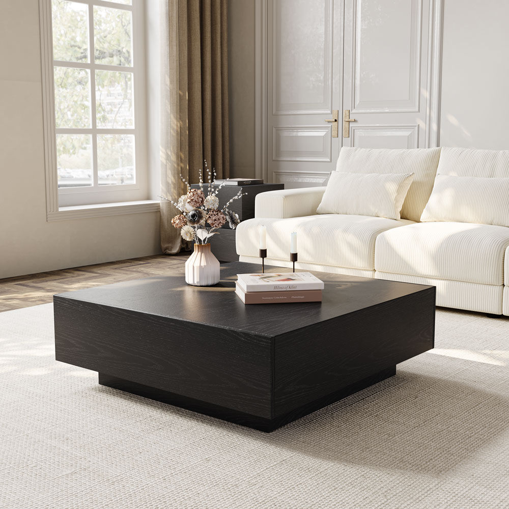 Square Black MDF Coffee Tables