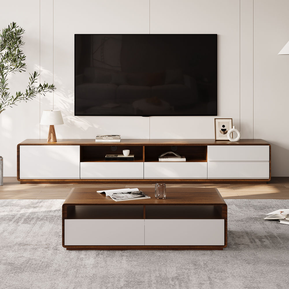 Wood Wood & White MDF Coffee Tables
