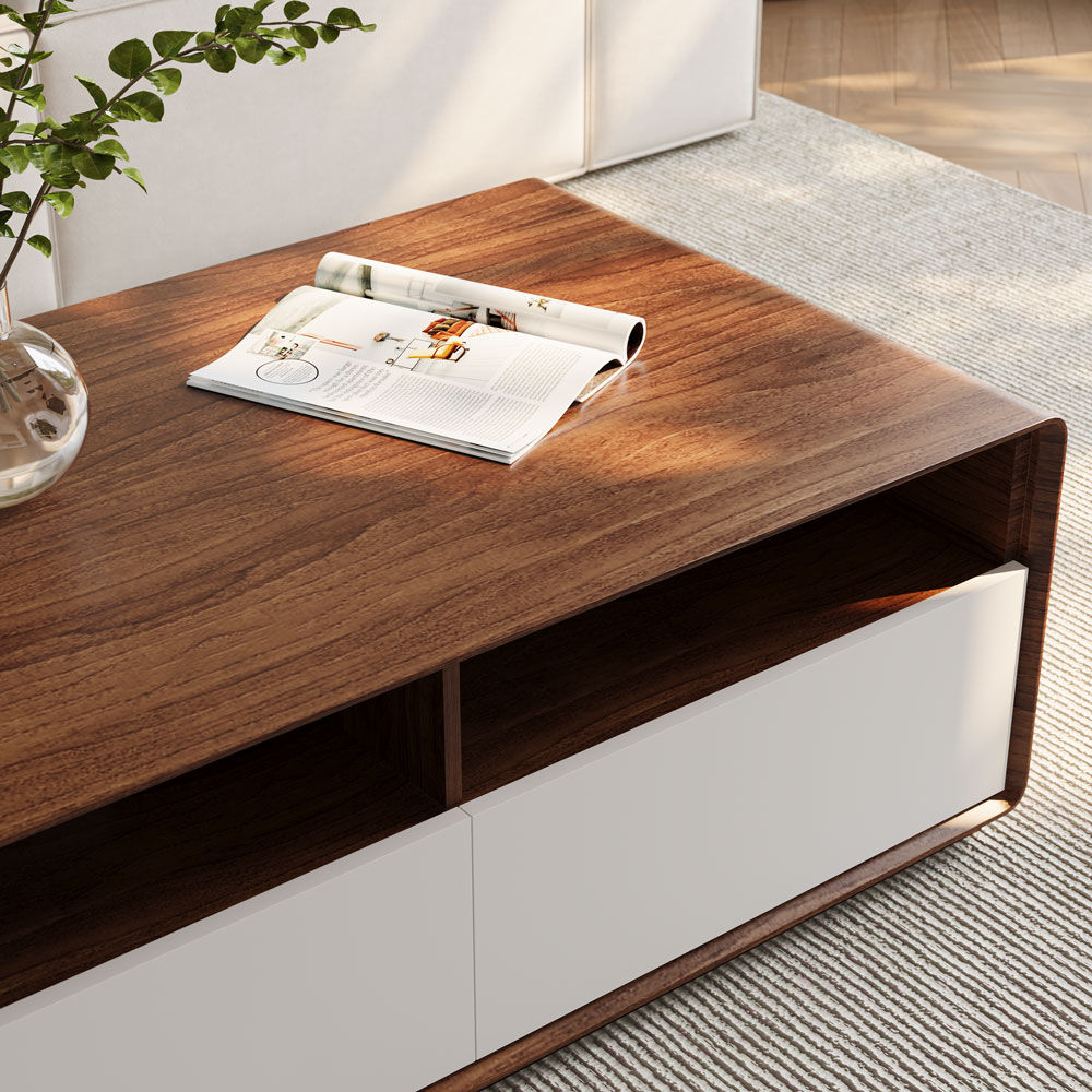 White Wood & White MDF Coffee Tables