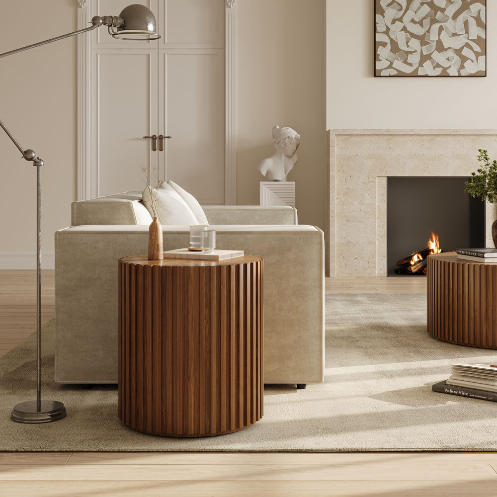 Wood Walnut Color MDF Coffee Tables