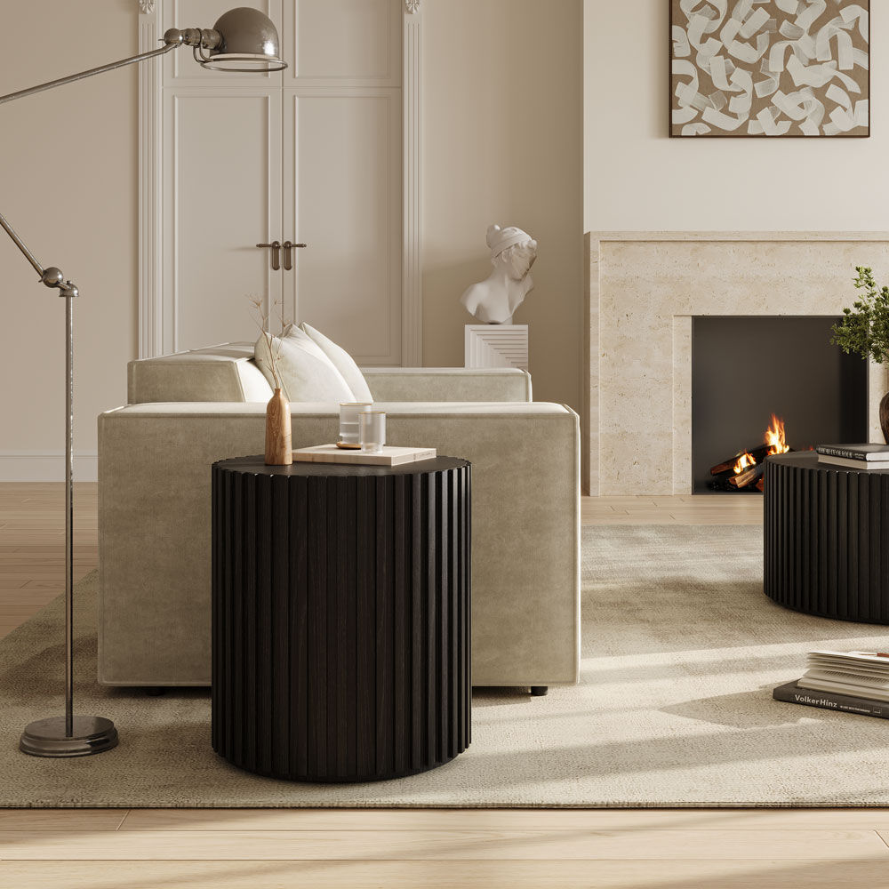 Mid-Century Modern Black MDF Coffee Tables