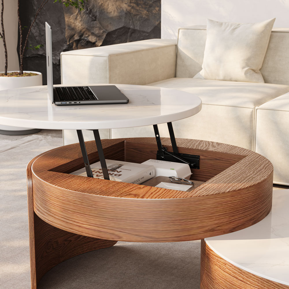 Modern Walnut MDF Coffee Tables