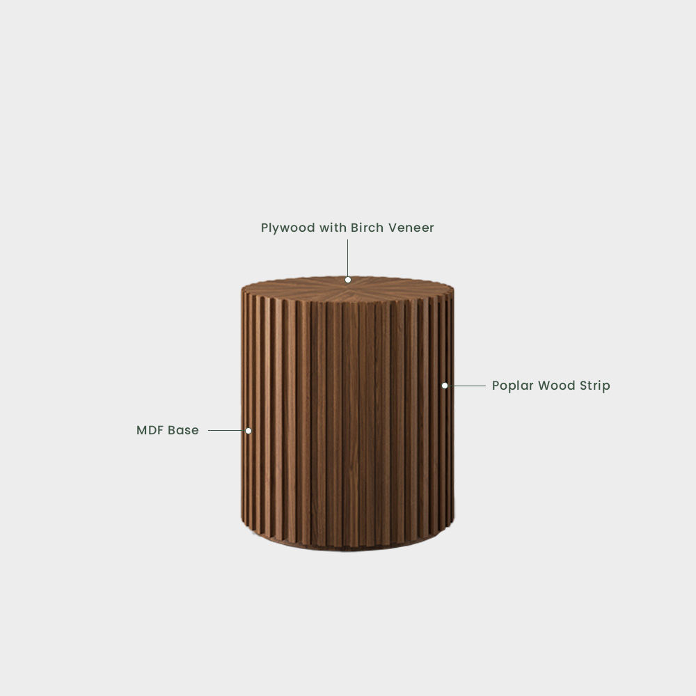 Round Dark Walnut MDF Coffee Tables