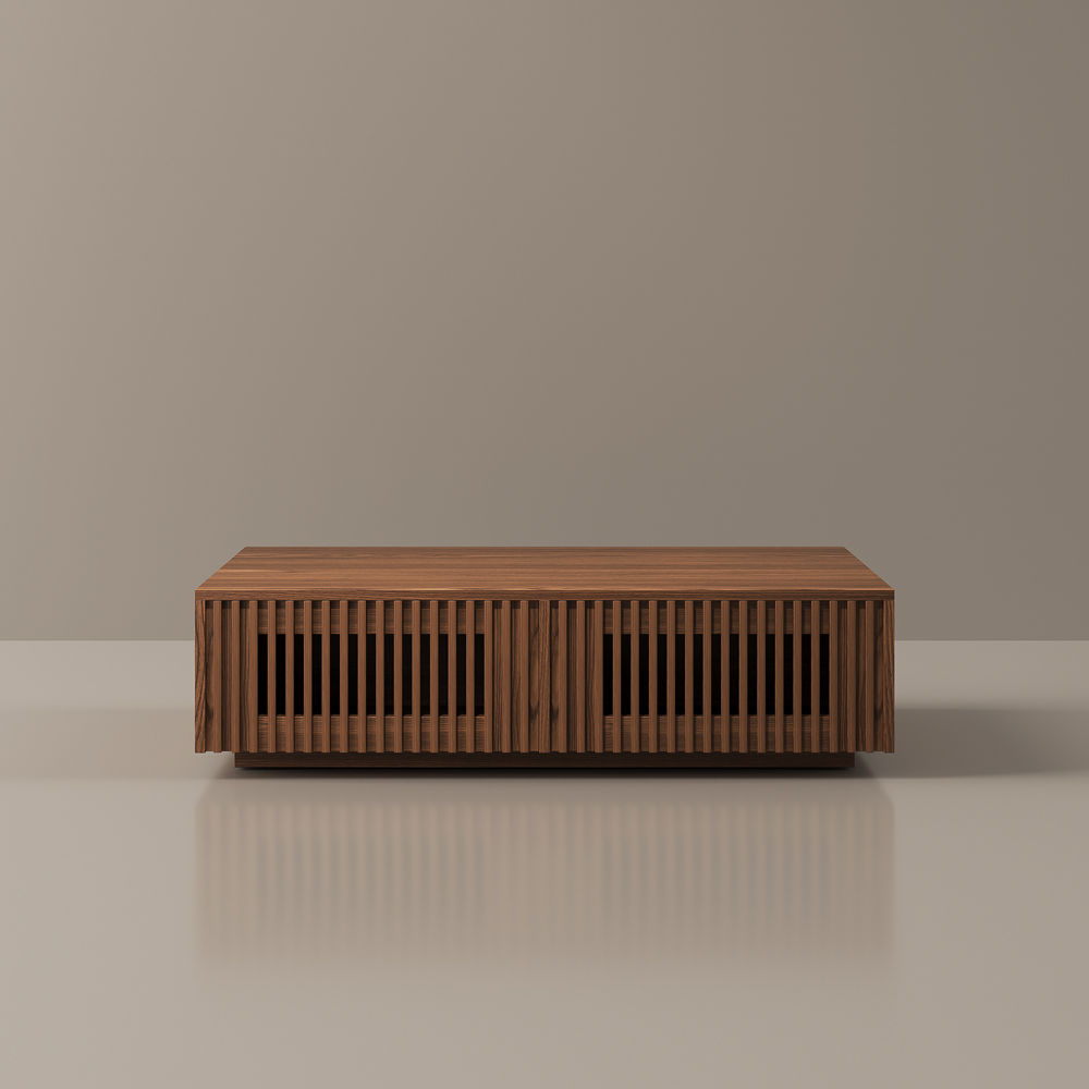 Rectangular Walnut Color MDF Coffee Tables