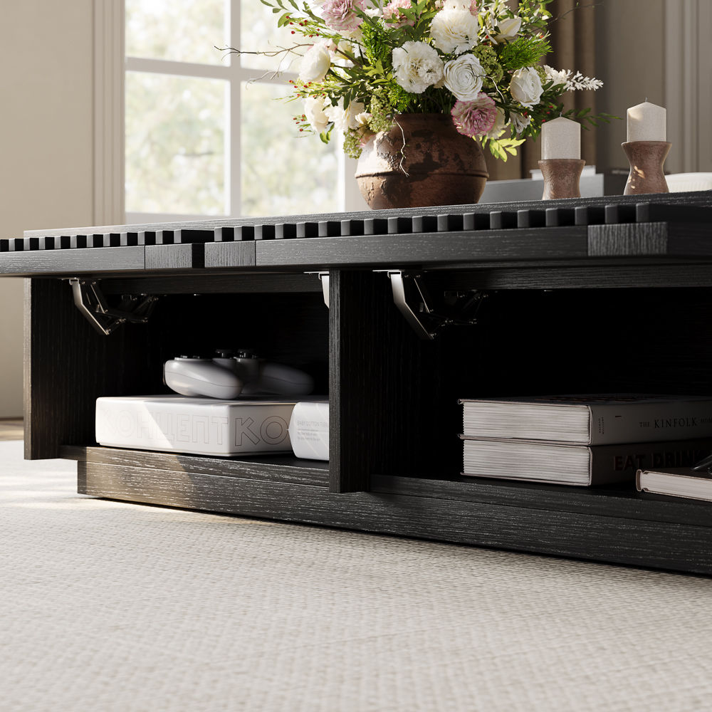 with Storage Black MDF Coffee Tables