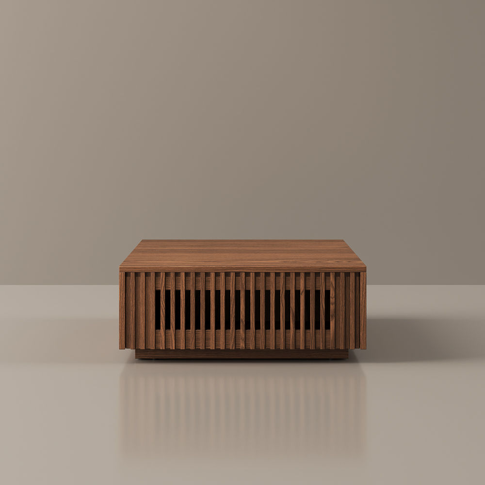 Walnut Color MDF Coffee Tables