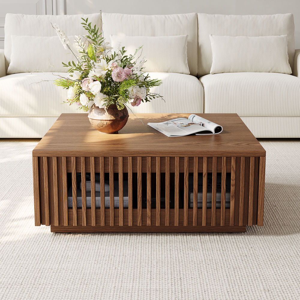 Walnut Color MDF Coffee Tables
