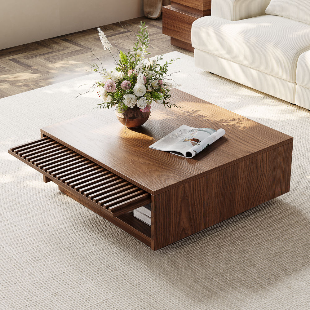 Walnut Color MDF Coffee Tables