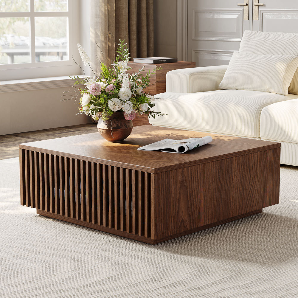 Walnut Color MDF Coffee Tables