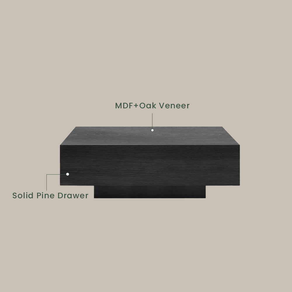 Square Black MDF Coffee Tables