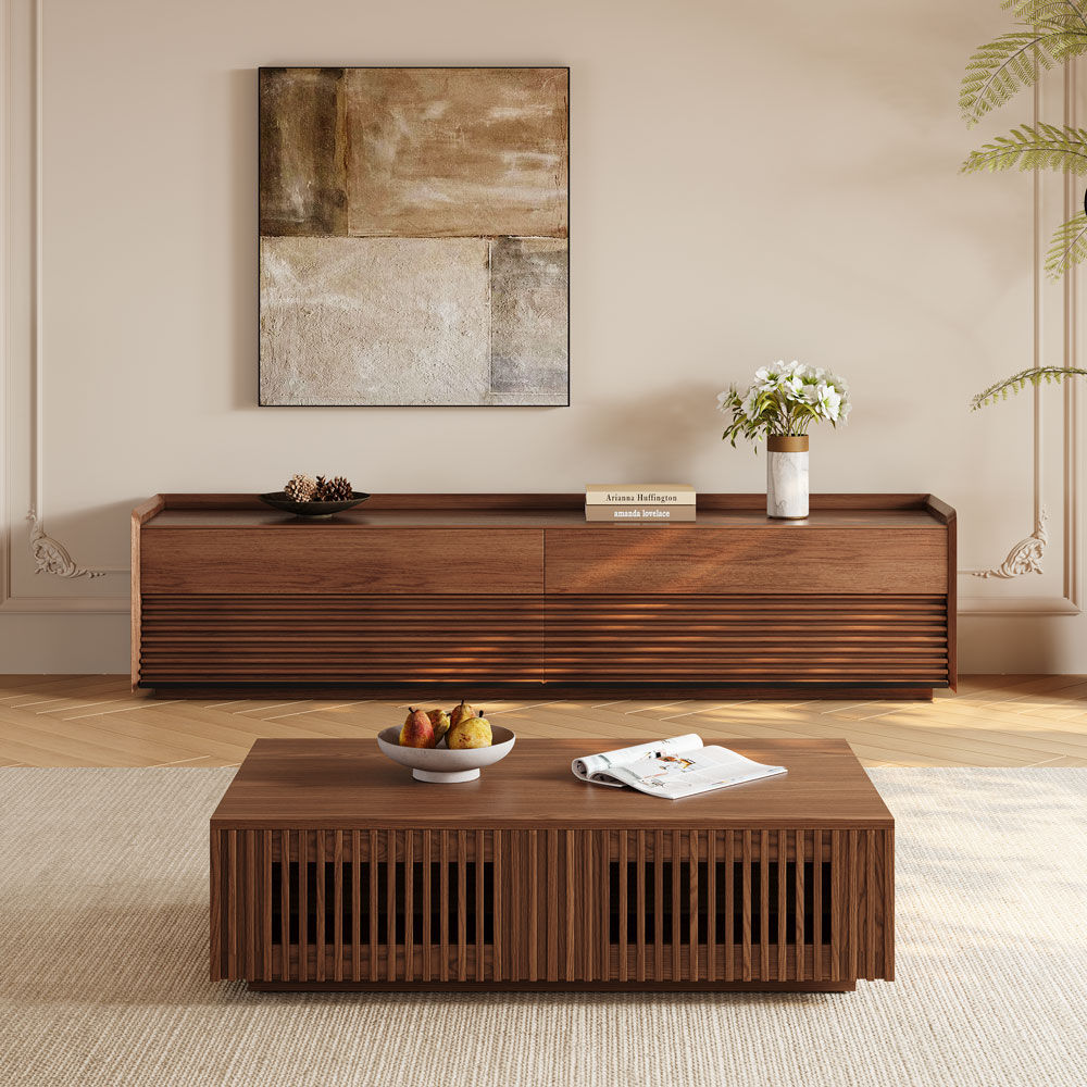 Brown Walnut Color MDF Coffee Tables